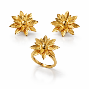 Juego de arete y anillo