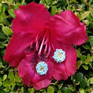 Topo globo azul técnica peyote